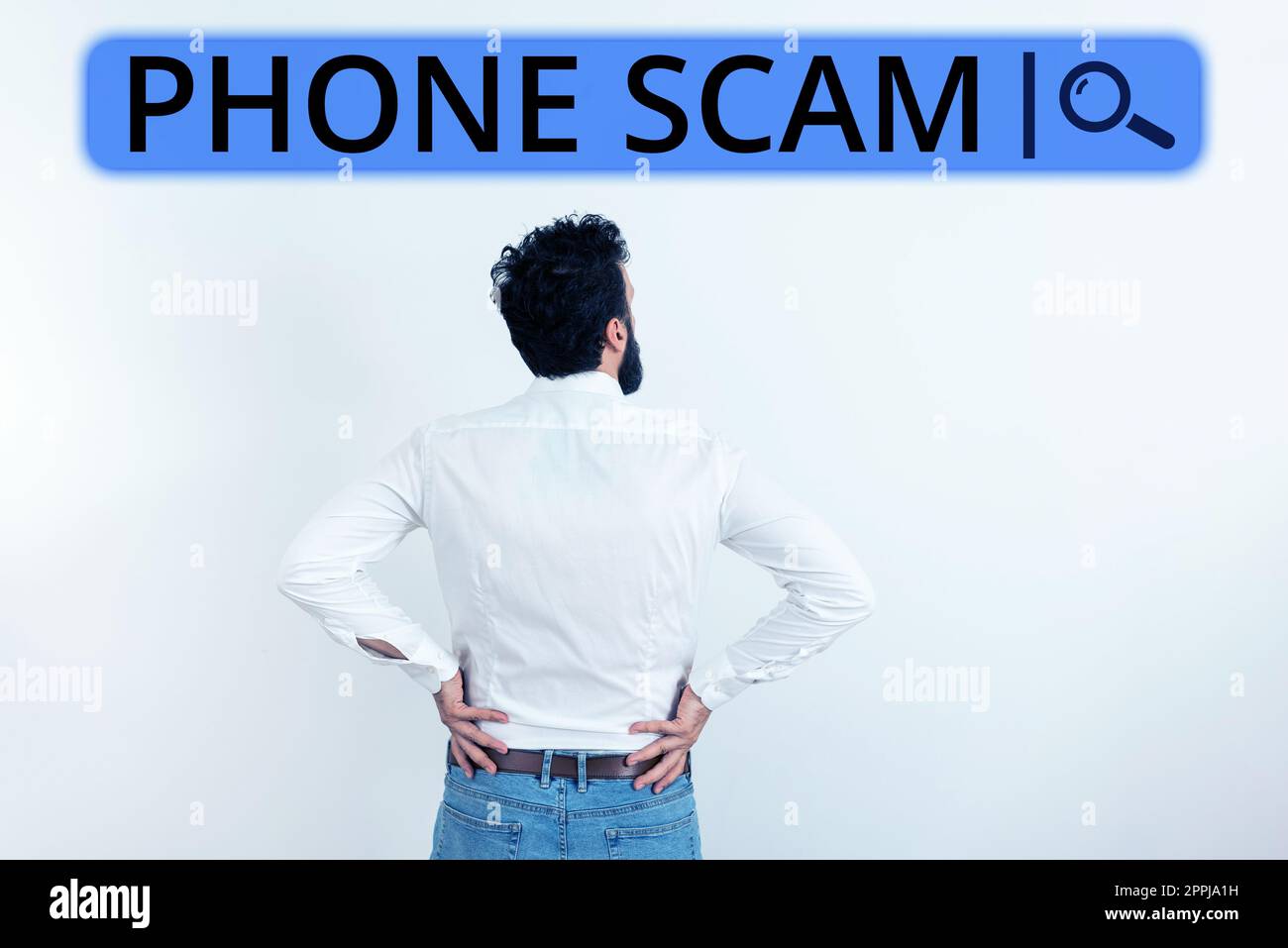 Textschild mit Phone Scam. Geschäftsansatz unerwünschte Anrufe erhalten, um Produkte oder Dienstleistungen zu bewerben Telesales Stockfoto