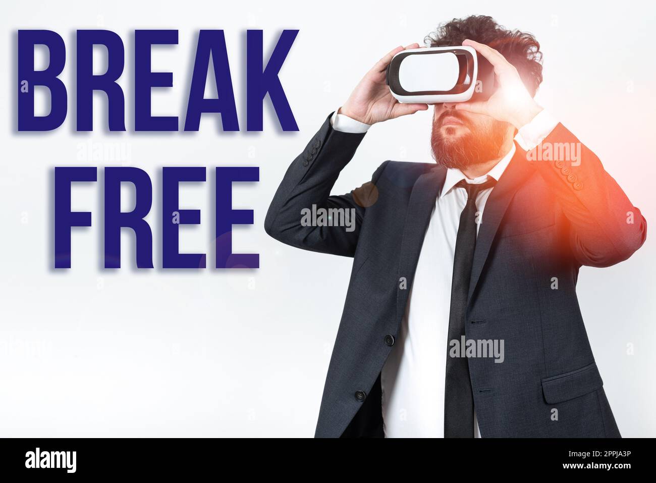 Schild mit der Aufschrift „Break Free“. Konzeptfoto eine andere Art, Erlösung aus Ketten zu sagen Freiheitsgefängnis Stockfoto