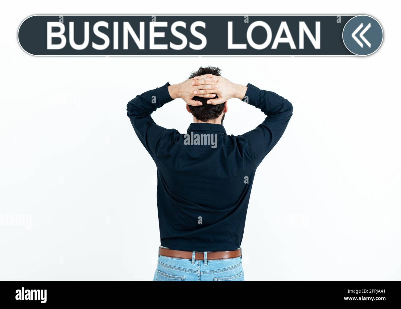 Textzeichen für Business Loan. Wort geschrieben auf Credit Mortgage finanzielle Unterstützung Barvorschüsse Schulden Stockfoto