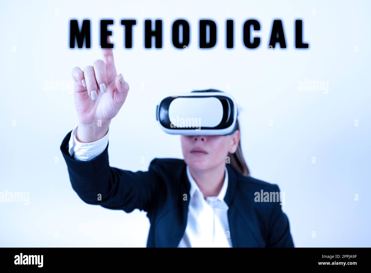 Textzeichen, das methodisch anzeigt. Konzept Bedeutung System der Methoden, die in einer Studie oder einer Aktivität verwendet werden Stockfoto