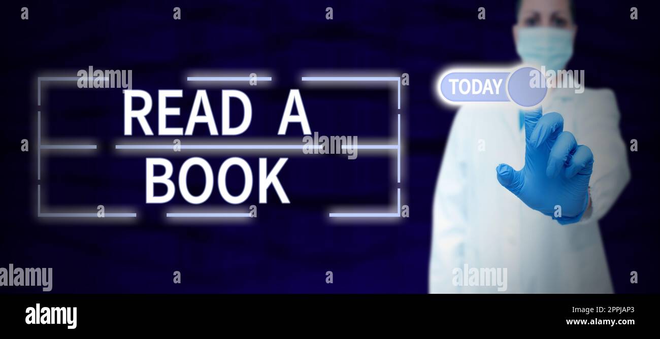Inspiration mit Schild „Buch lesen“. Konzeptfoto Genießen Sie Literatur traditionelle Aktivität lernen Sie neue Dinge Stockfoto