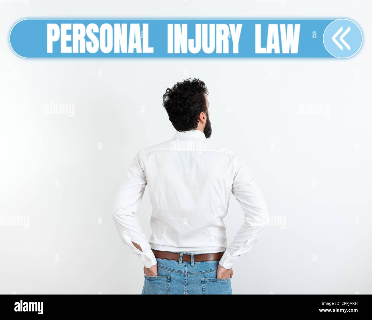 Inspiration mit Schild „Persönliches Verletzungsrecht“. Verletzung oder Verletzung des Geschäftskonzepts in der Arbeitsumgebung Stockfoto