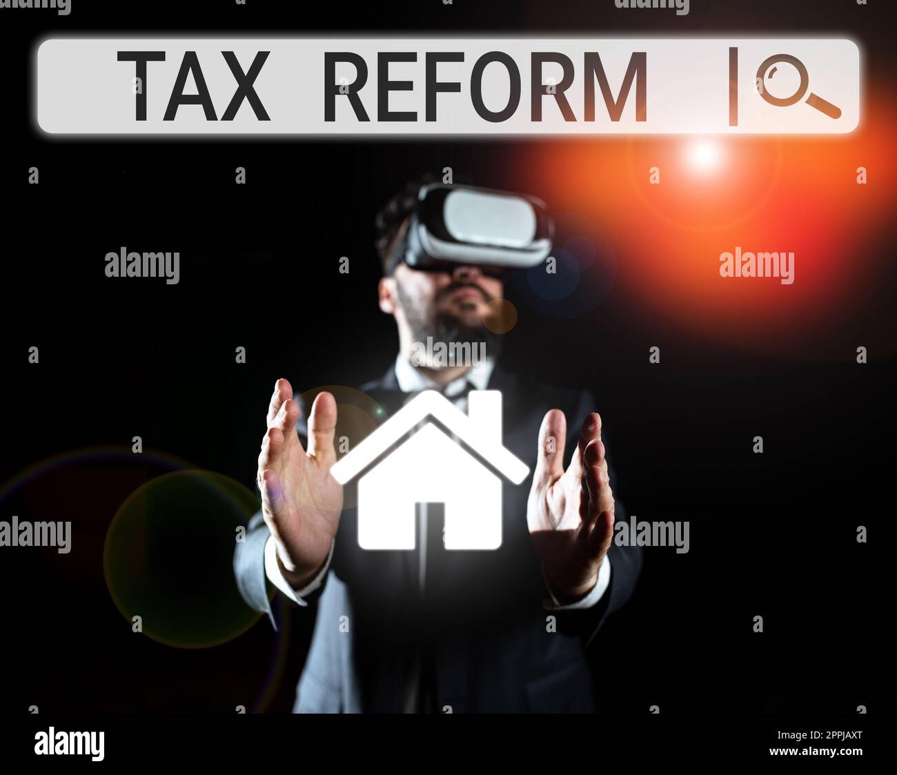 Schreiben mit Text "Steuerreform". Unternehmen präsentieren die Politik der Regierung zur Steuererhebung bei Unternehmenseigentümern Stockfoto