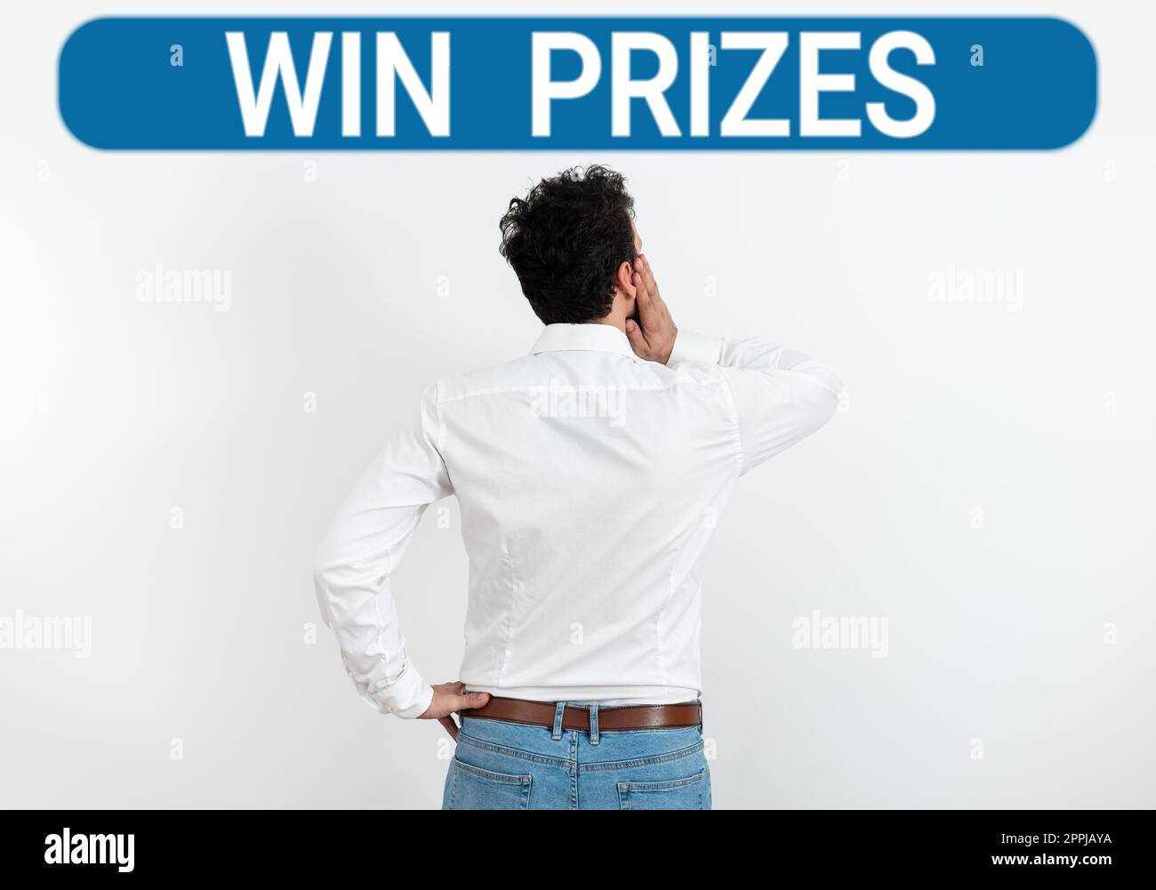 Text, der Inspiration zeigt, Preise zu gewinnen. Konzeptfoto etwas, das für den Sieg in einem Wettbewerb oder Wettbewerb gegeben wird Stockfoto