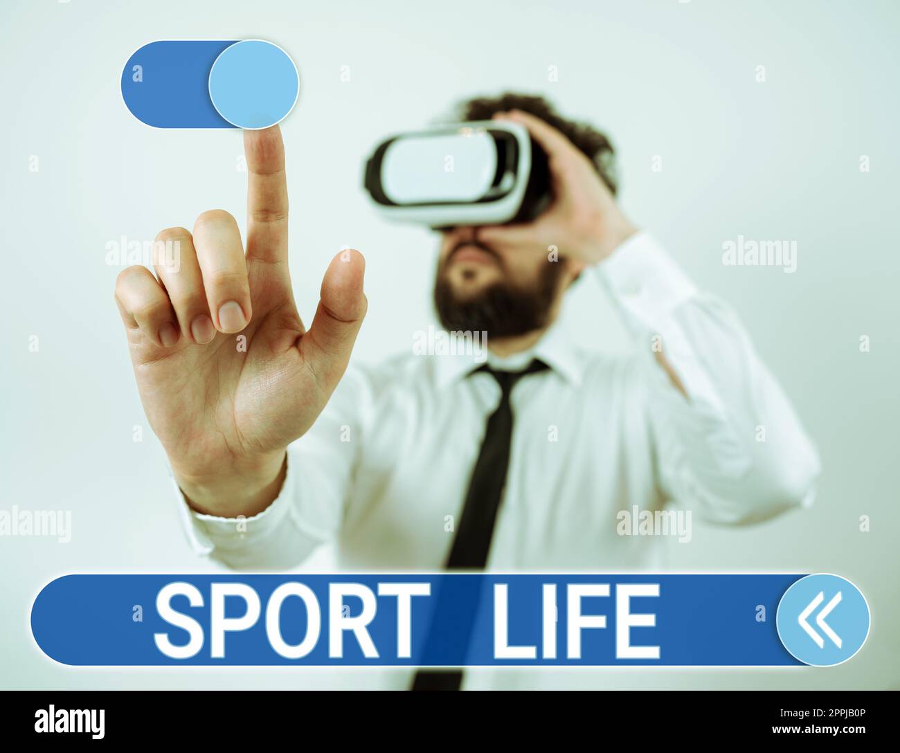 Schreiben mit Text „Sport Life“. Wort für Sport oder andere körperliche Aktivitäten im Freien Stockfoto