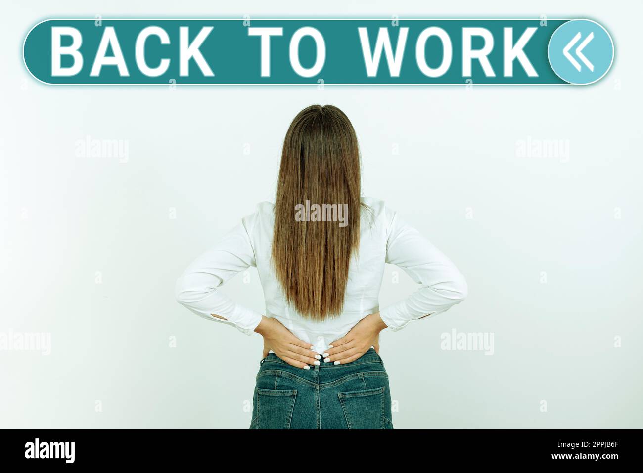 Handschrift Text Zurück zur Arbeit. Konzeptionelles Foto Rückkehr zur Arbeitsroutine Ende der Ferien oder Freizeit Stockfoto