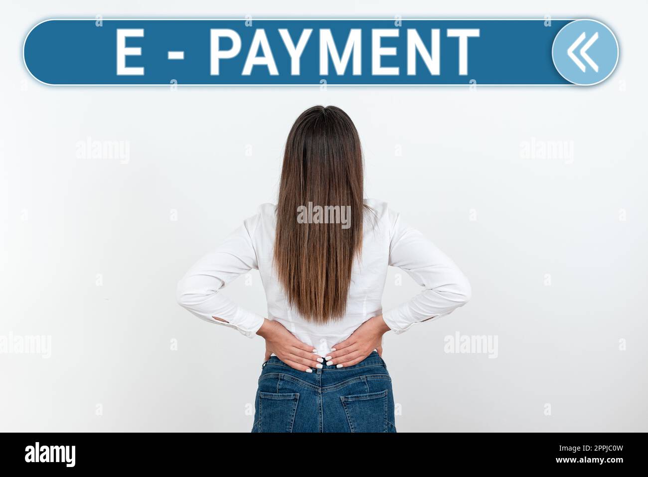 Konzeptionelle Darstellung E Zahlung. Geschäftskonzept, einfach definiert als Online-Zahlung der Waren oder Dienstleistungen Stockfoto