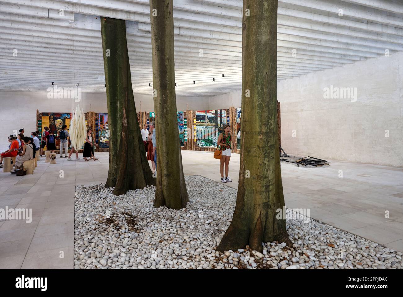 Nordische Länder Norwegen, Finnland, Schweden Pavillon, der Sami Pavillon in Giardini auf der 59. Venedig Art Biennale in Venedig. Stockfoto