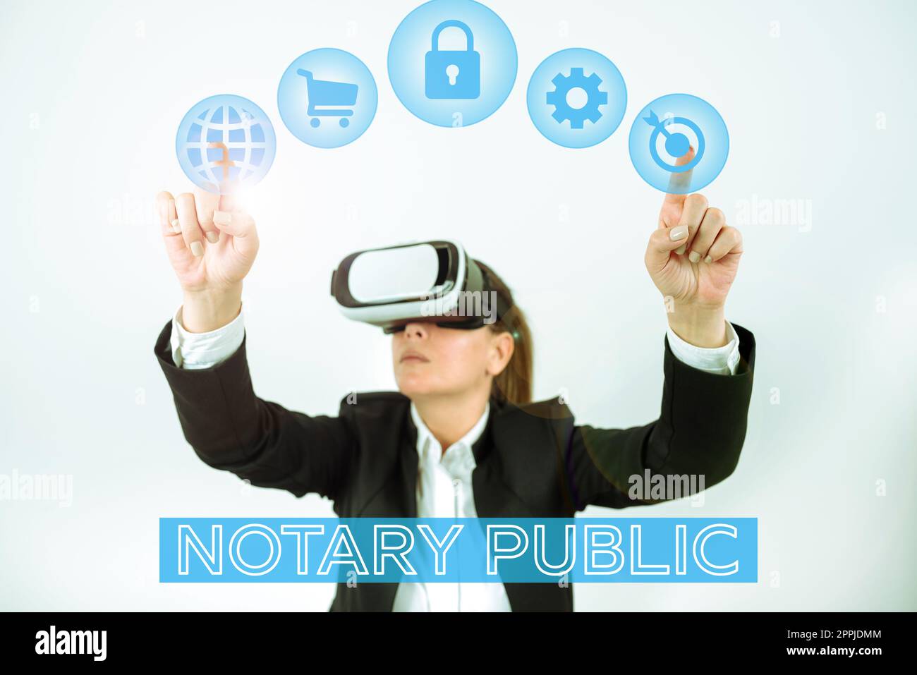 Begrifflicher Titel Notar Public. Geschäftskonzept Legalität Dokumentation Autorisierung Zertifizierungsvertrag Stockfoto