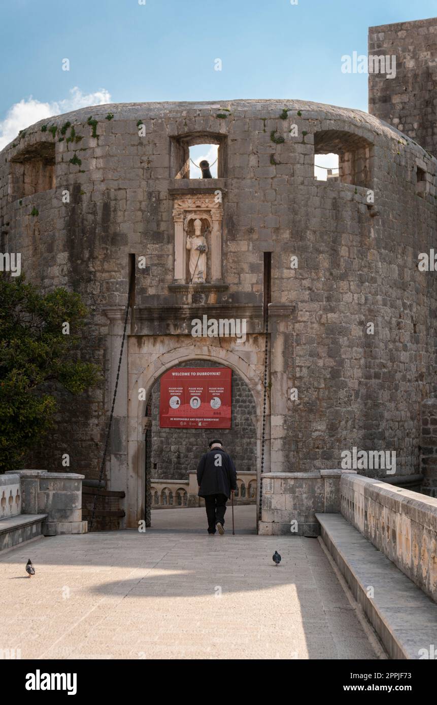 Dubrovnik Old City Gateway, Kroatien Stockfoto