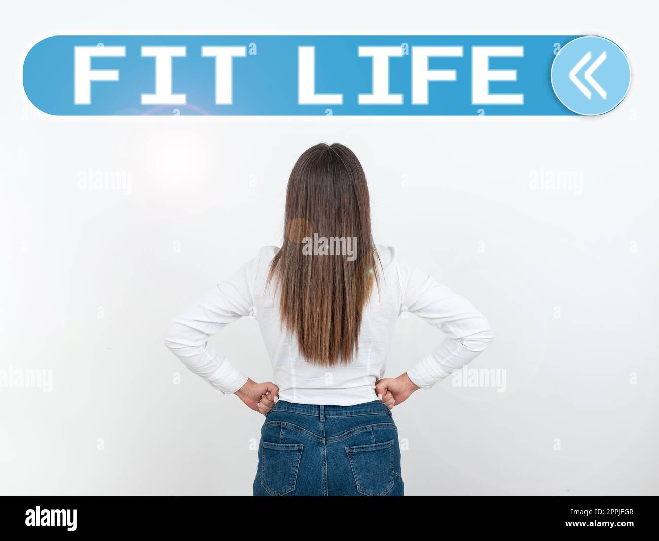 Textzeichen mit Fit Life. Business Showcase Aufrechterhaltung eines gesunden Körpergewichts mit Diät und Bewegung gesundes Leben Stockfoto