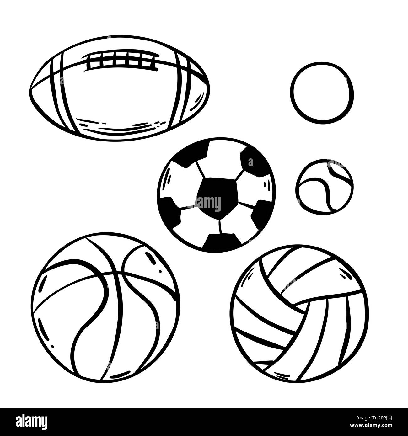 Sport-Kugeln auf weißem Hintergrund. Vektor-illustration Stock Vektor