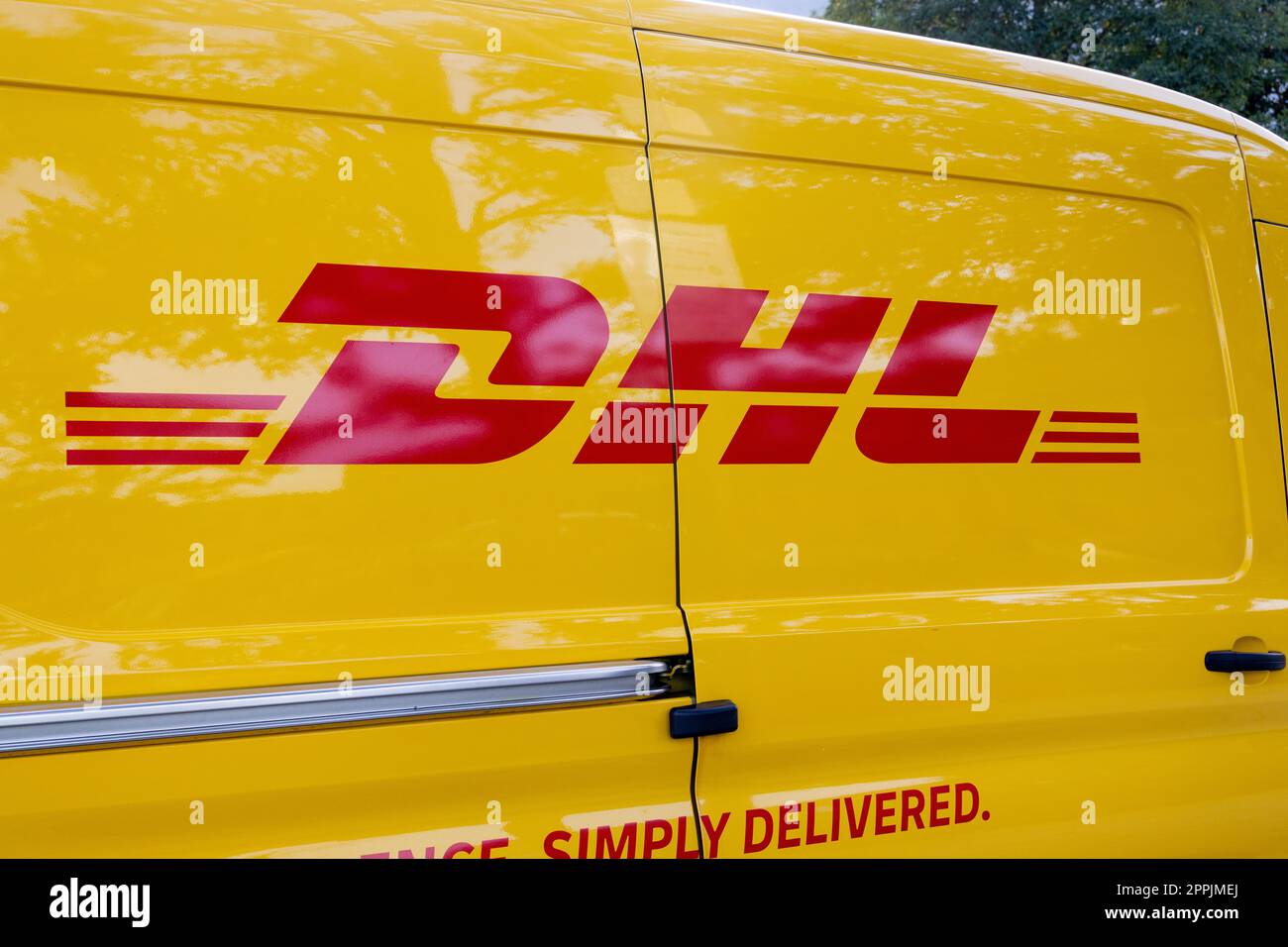 DHL-LOGO Stockfoto