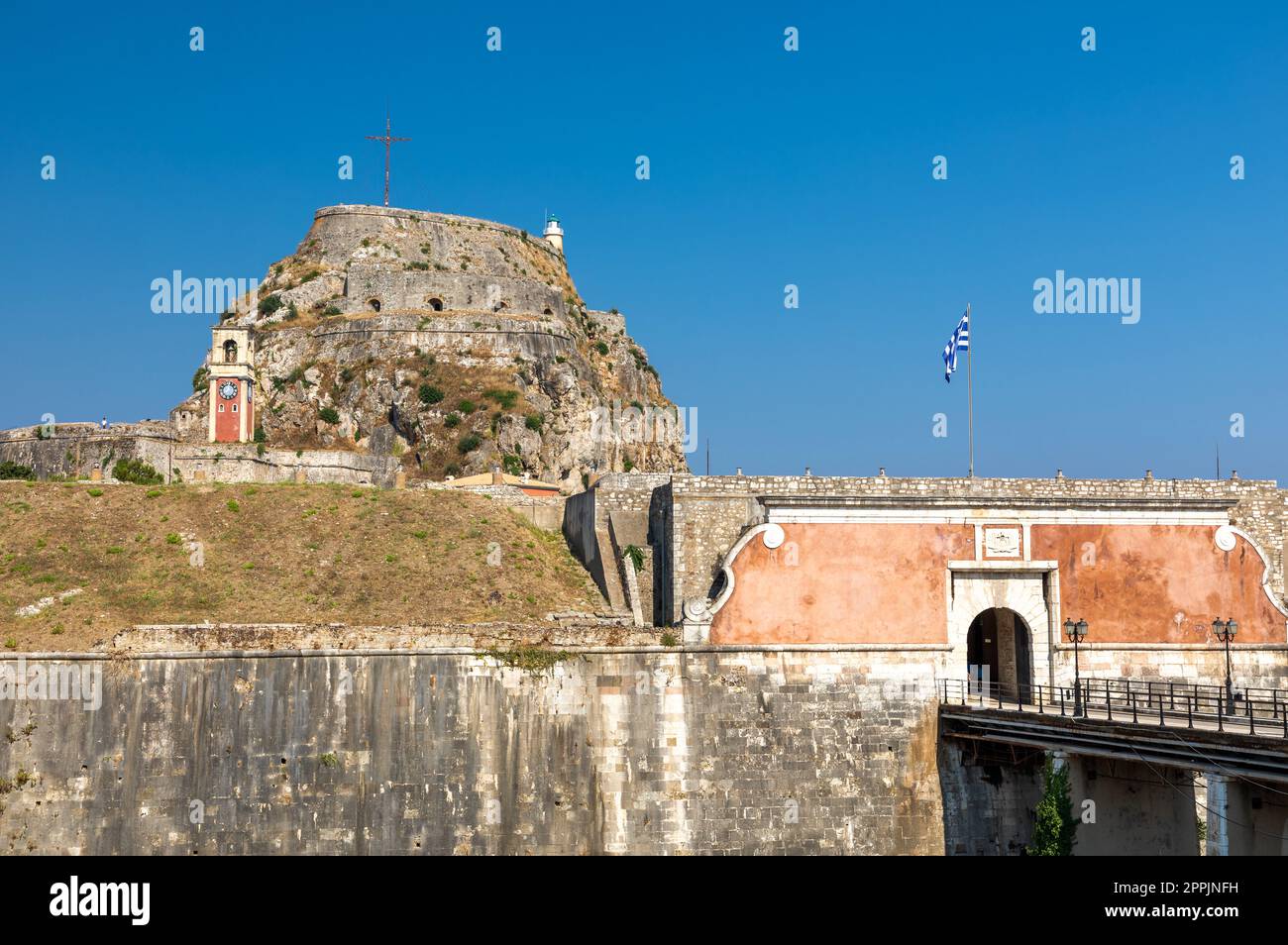 Alte Festung in Kerkyra, Korfu Stockfoto