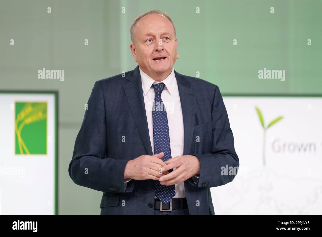 Joachim Rukwied, Präsident des Deutschen Bauernverbandes e.V. bei der Eröffnungs-Pressekonferenz der Internationalen Grünen Woche 2023 der Messe Berlin Stockfoto