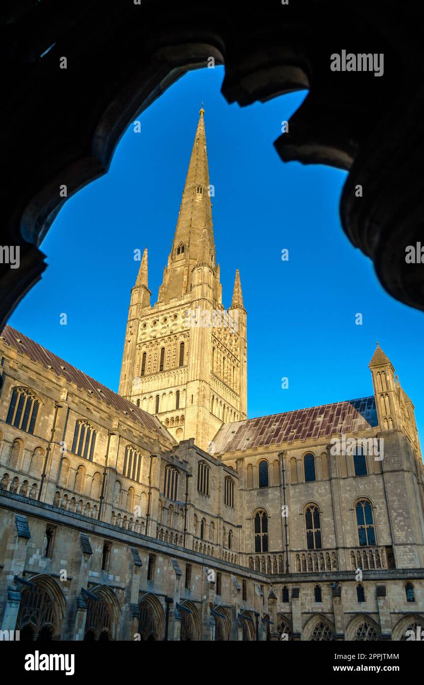 Blick auf die Kathedrale von Norwich, Großbritannien Stockfoto