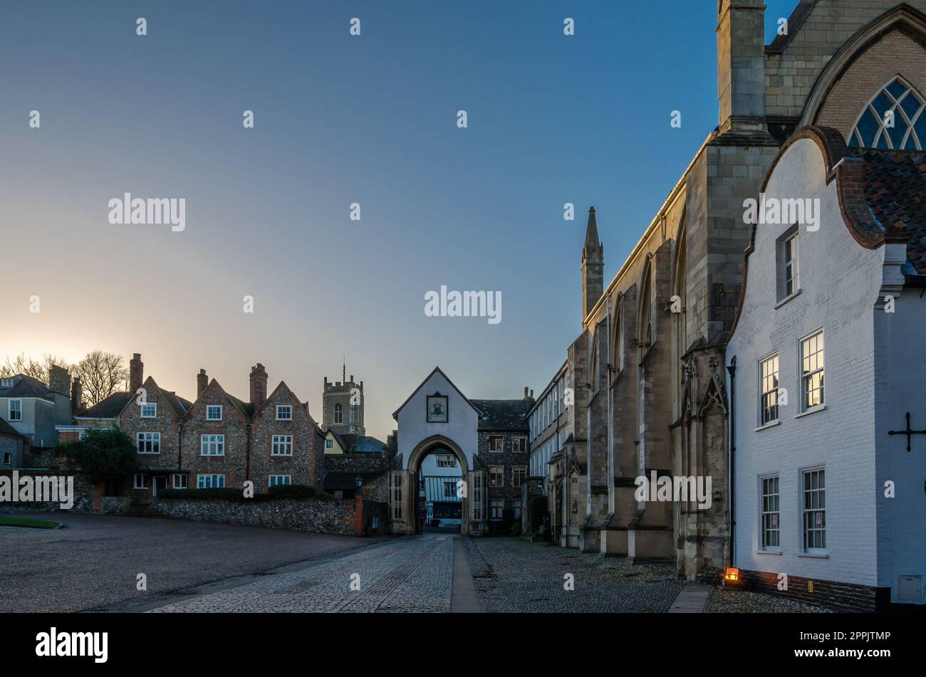 Blick auf die Kathedrale von Norwich, Großbritannien Stockfoto