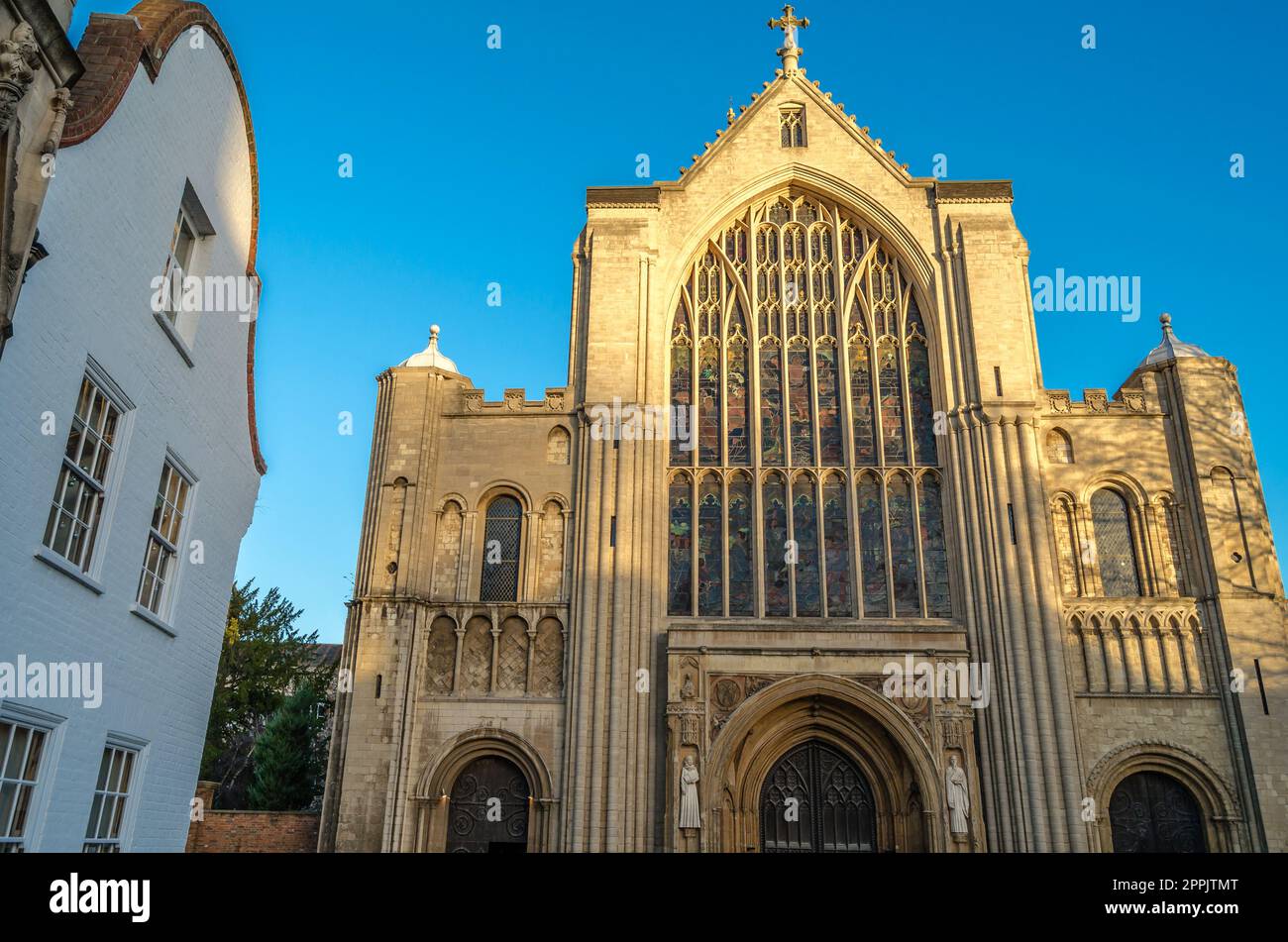Blick auf die Kathedrale von Norwich, Großbritannien Stockfoto