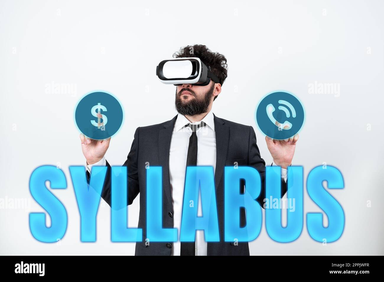Schild mit dem Syllabus. Geschäftsansatz eine Zusammenfassung eines Diskurses, einer Abhandlung oder von Prüfungsanforderungen Stockfoto