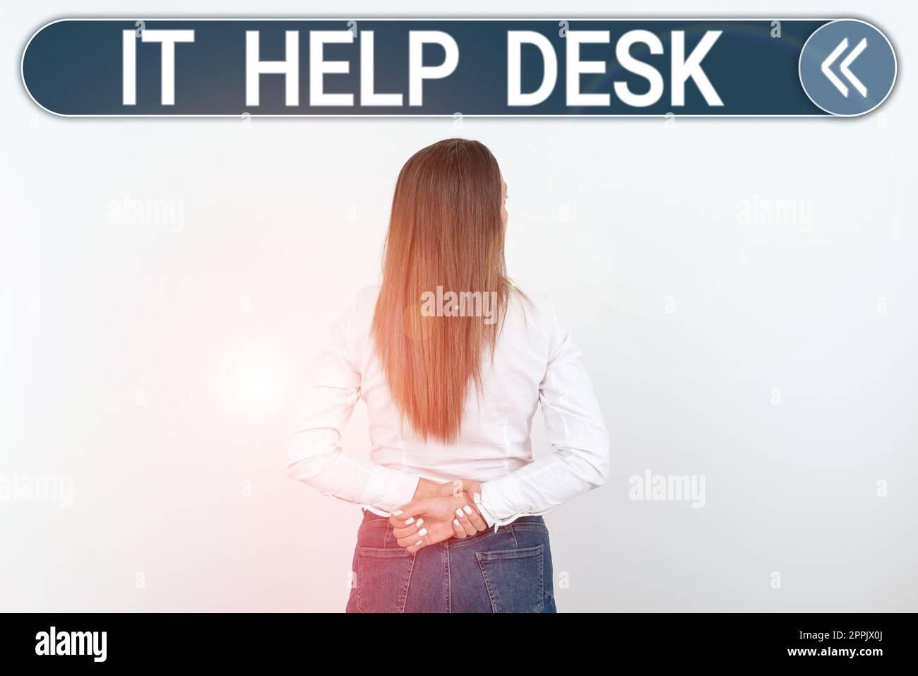 Concept Display IT Help Desk Konzeptfoto Online-Support-Unterstützung für Menschen mit Technologie Stockfoto