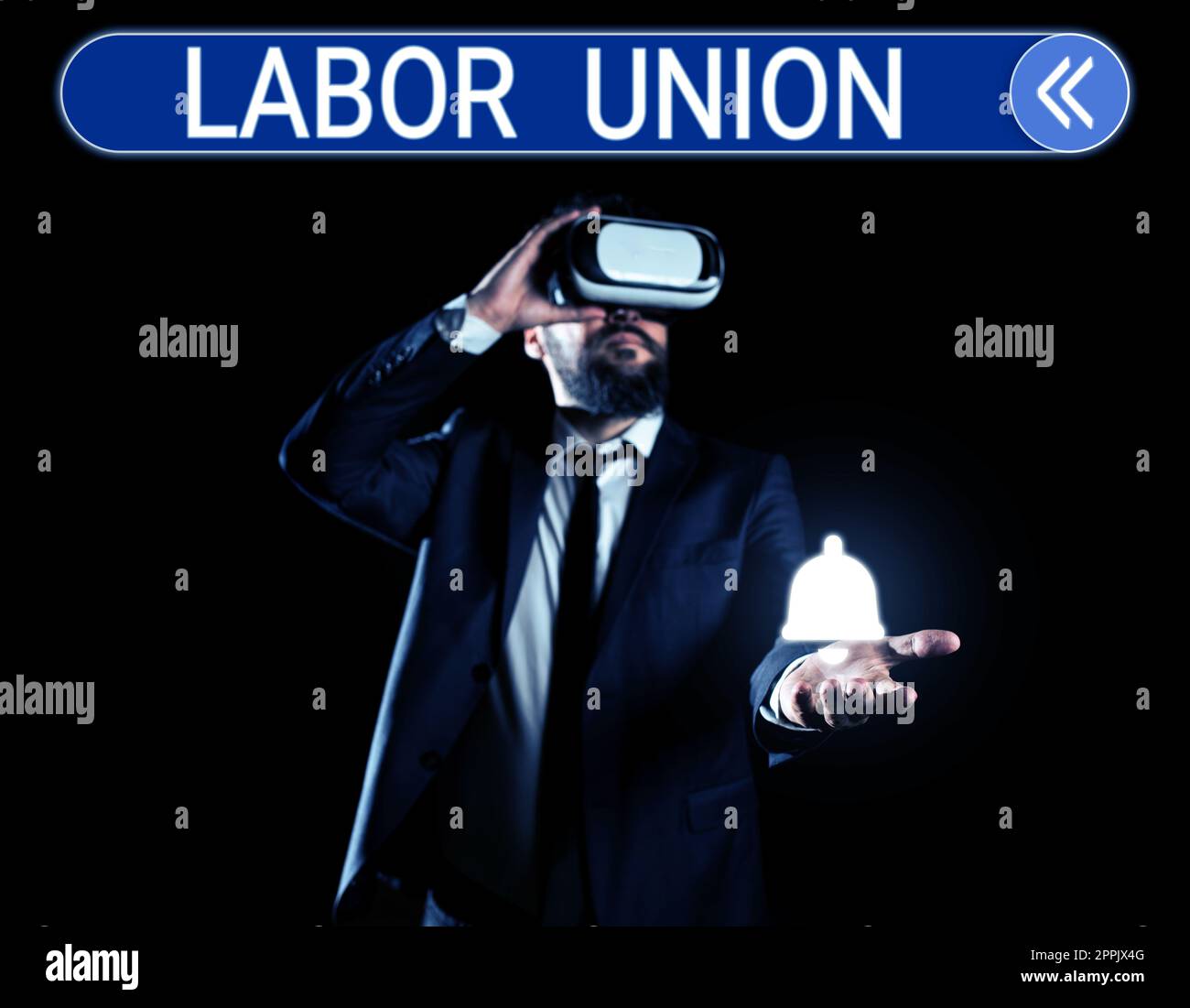 Textunterschrift zur Darstellung der Gewerkschaft. Konzept, das Regeln in Bezug auf Rechte und Pflichten der Arbeitnehmer bedeutet Stockfoto