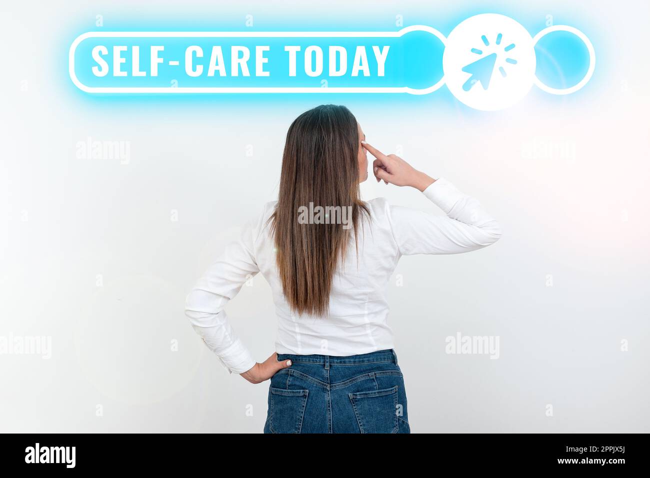 Handschriftlicher Text Self Care Today. Unternehmensübersicht die Praxis, Maßnahmen zur Verbesserung der eigenen Gesundheit zu ergreifen Stockfoto