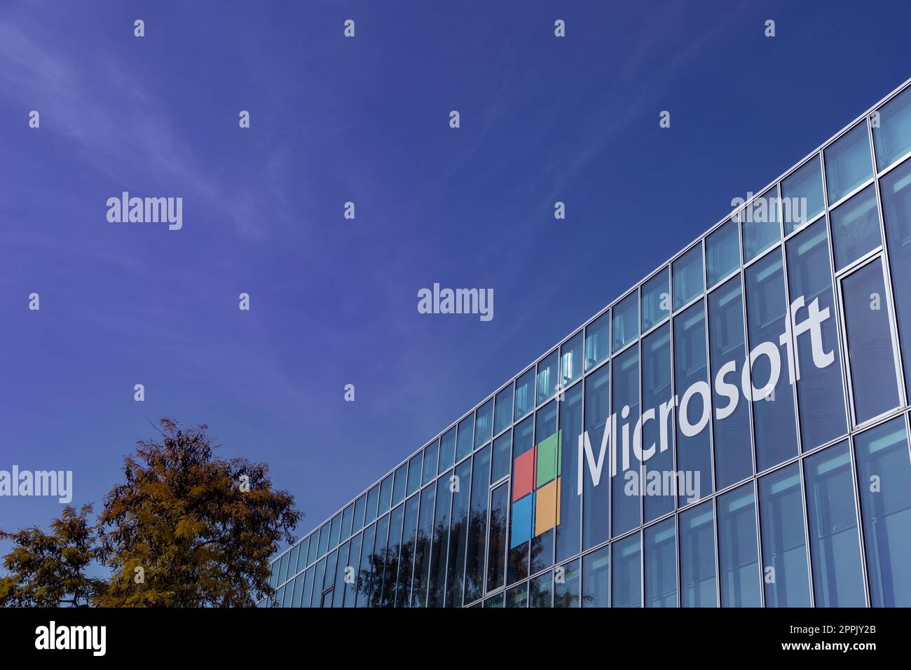 Microsoft-Logo in Büros Stockfoto