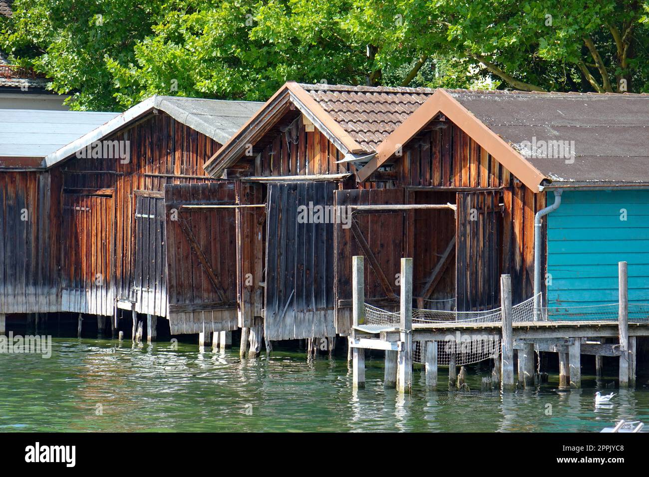 Bayern, Oberbayern, Starnbergsee, Bootshäuser, Trip Stockfoto Bayern, Oberbayern, Starnbergsee, Bootshäuser, Trip Stockfoto