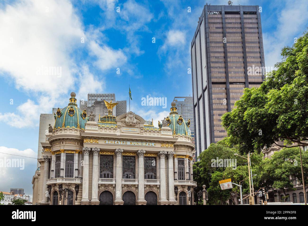 Theatro Municipal Theatre Building, Rio de Janeiro Downtown, Brasilien Stockfoto