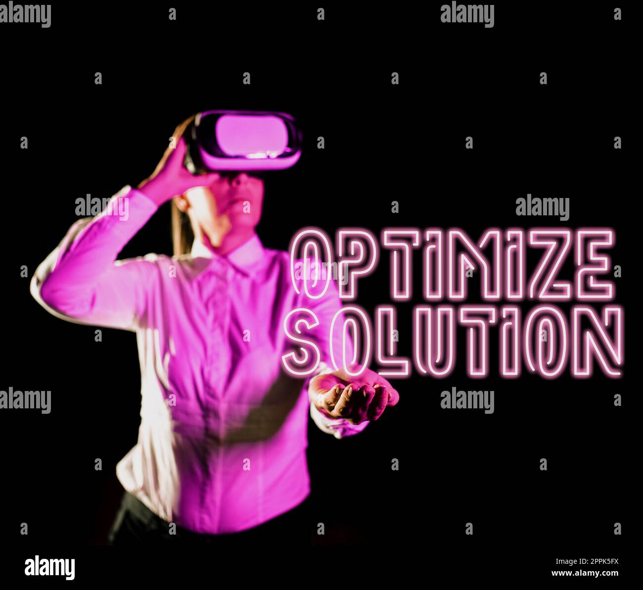 Handschrift Text Optimieren Lösung. Konzept bedeutet Prozess der Suche nach dem größten Wert der Lösung Stockfoto