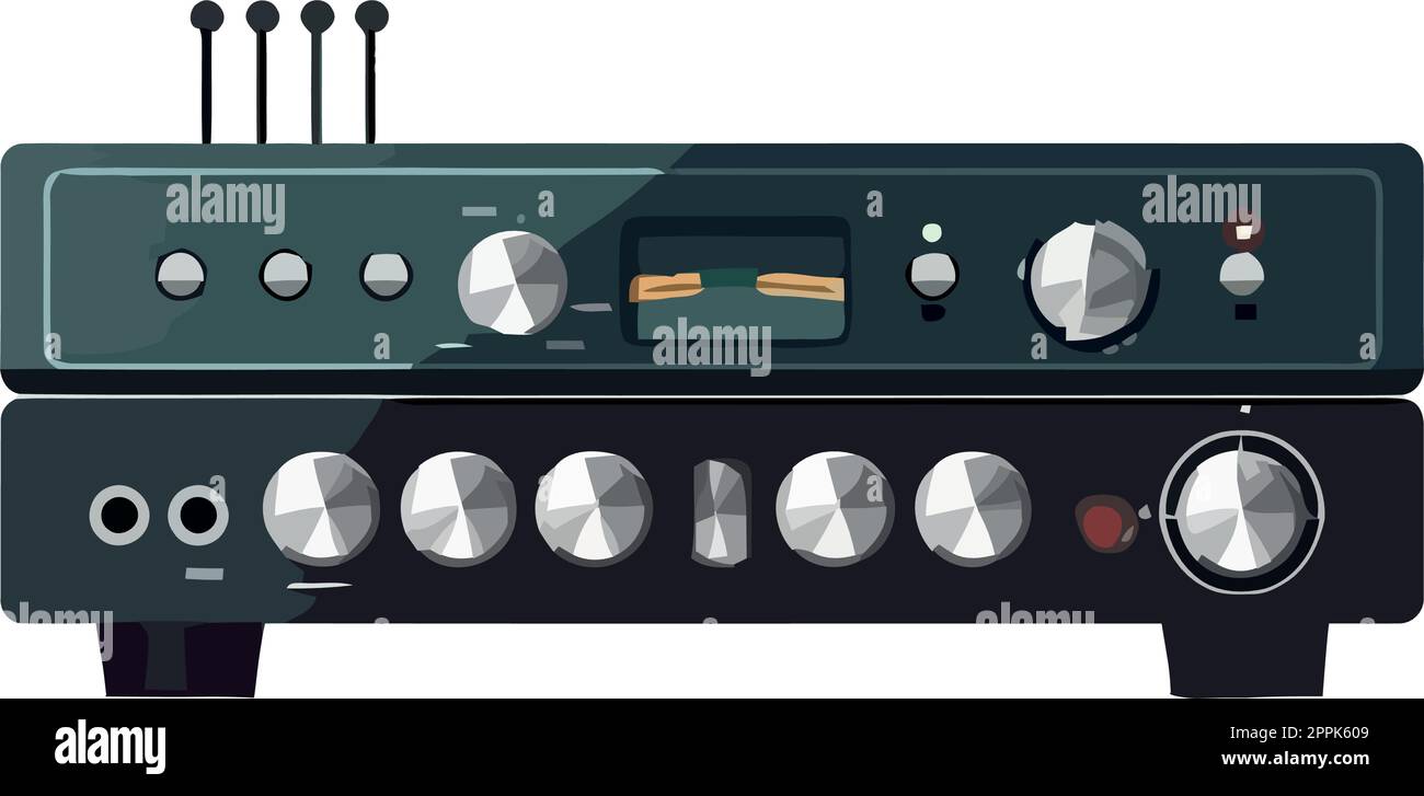 Analoger Boom Box-Symbol im Vintage-Stereo-Design Stock Vektor