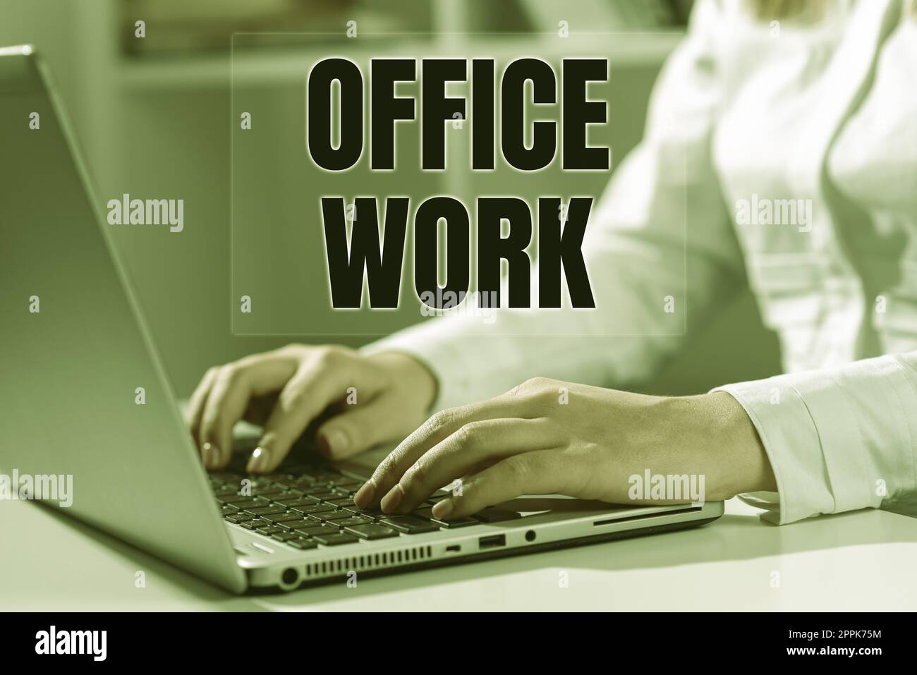 Konzeptionelle Bildunterschrift Büroarbeit. Geschäftsansatz eine Arbeit, die hauptsächlich im Büro stattfindet Stockfoto