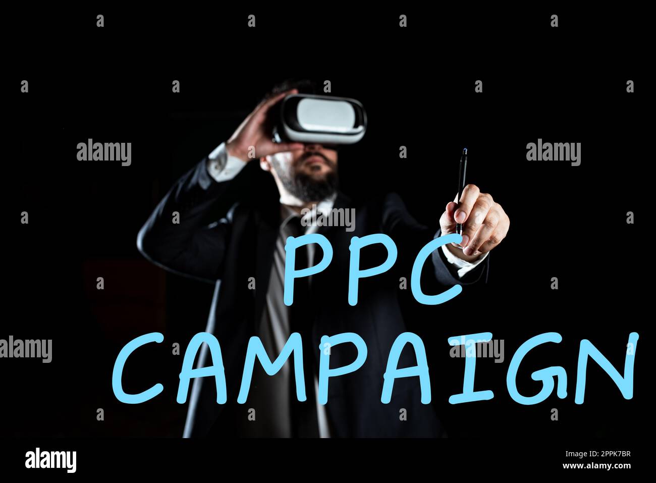 Konzeptionelle Überschrift PPC-Kampagne. Word für die Verwendung von PPC, um ihre Produkte und Dienstleistungen zu bewerben Stockfoto
