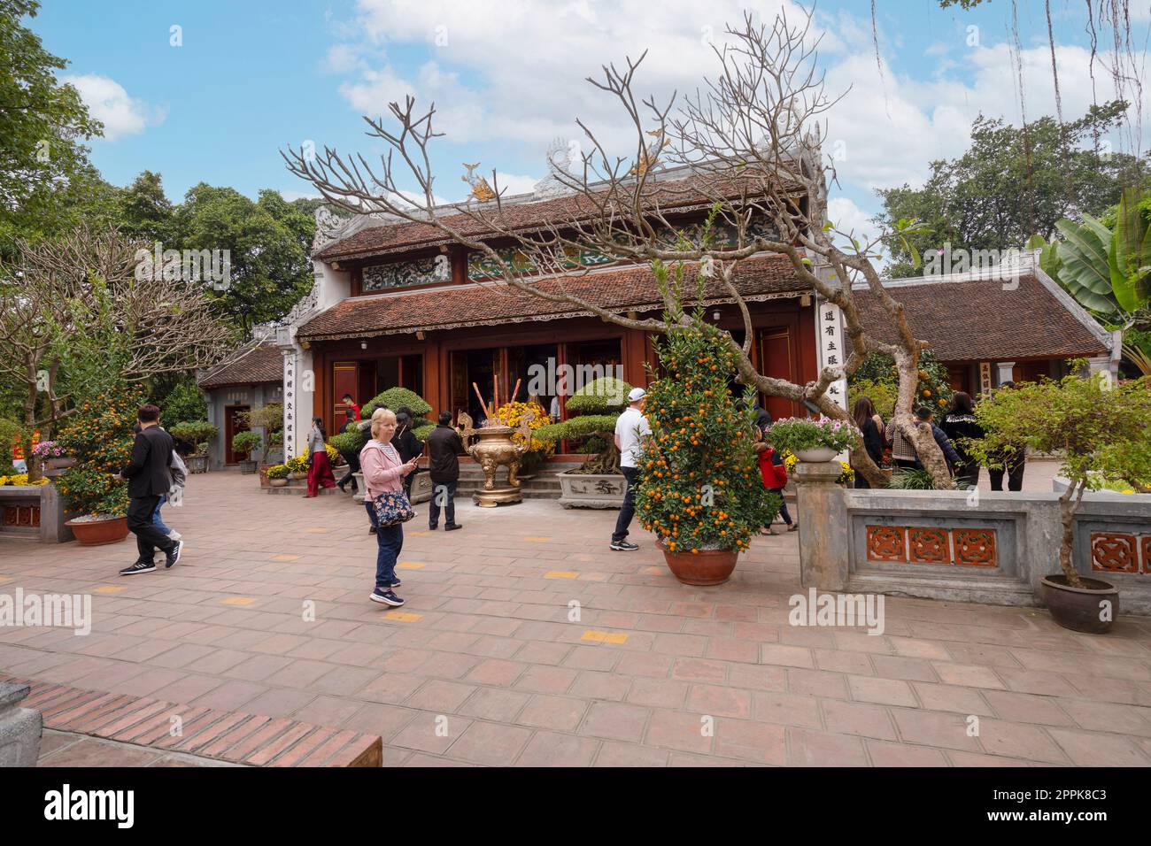 Ngoc Sohn konfuzianer Tempel in Hanoi, Vietnam Stockfoto