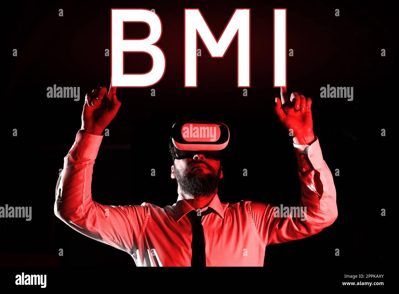 Inspiration mit BMI-Zeichen. Konzeptfoto Methode zur Bestimmung des Körperfettgehaltes auf Gewichts- und Grössenbasis Stockfoto
