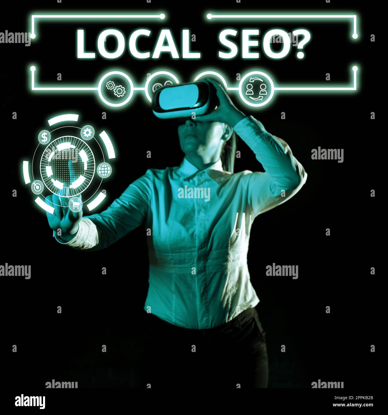 Konzeptionelle Anzeige Lokale Seo. Konzeptfoto unglaublich effektive Möglichkeit, Ihr nahegelegenes Unternehmen online zu vermarkten Stockfoto