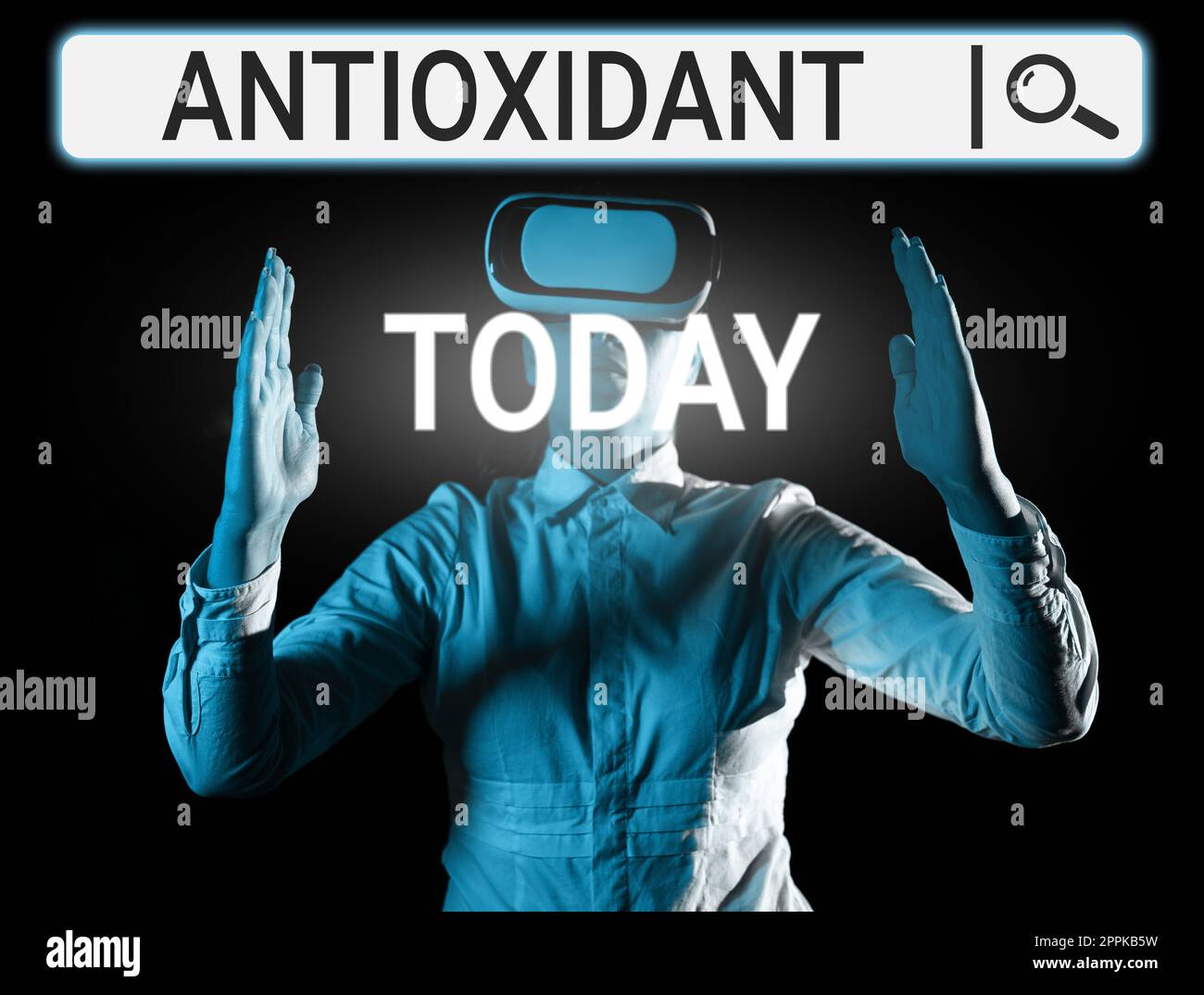 Handschriftliches Schild Antioxidans. Wort für eine Substanz, die Oxidation oder Reaktionen durch Sauerstoff hemmt Stockfoto