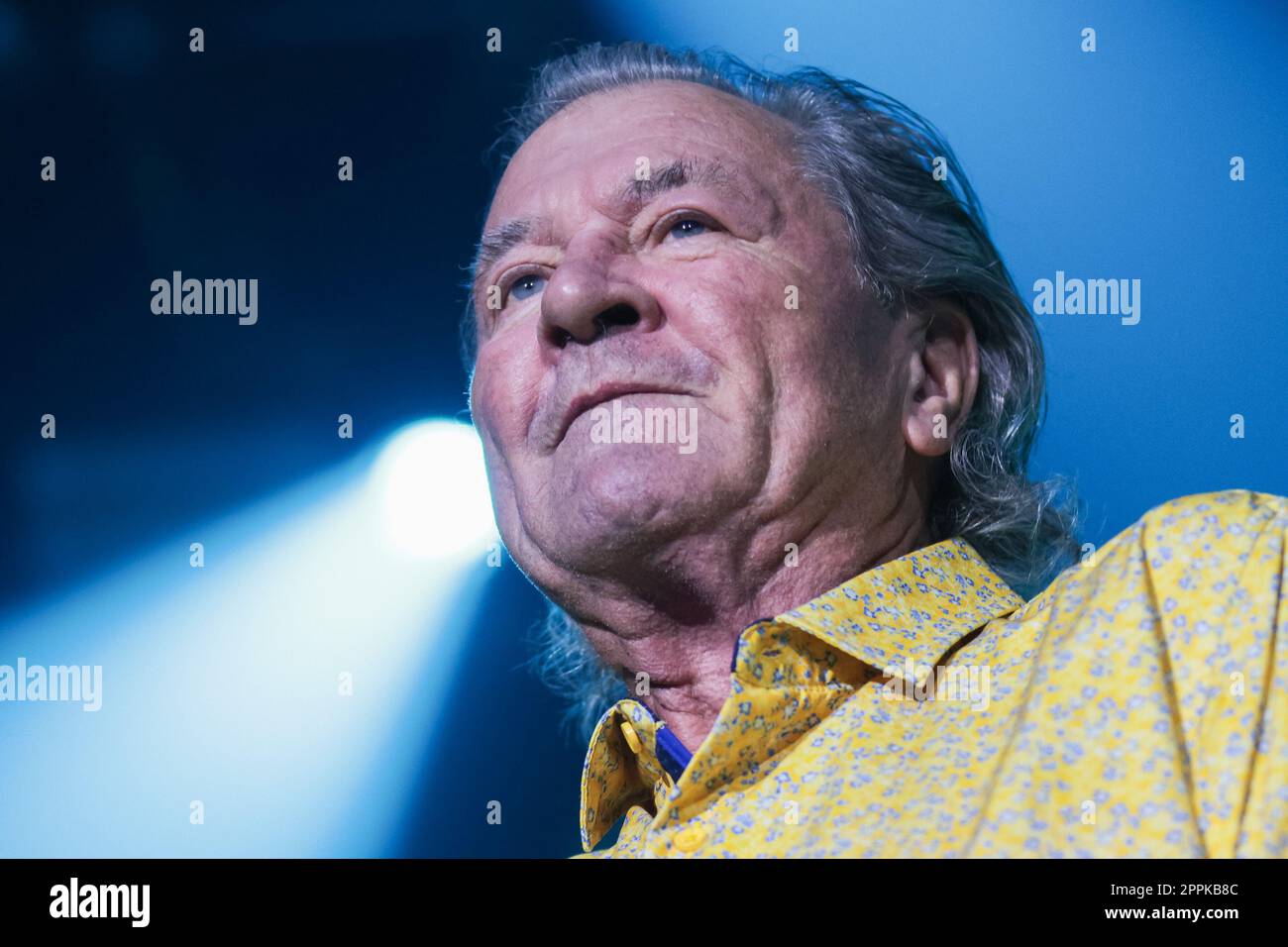 PR - CURITIBA - 04/23/2023 - CURITIBA, SHOW IN TIEFEM LILA - Ian Gillan, während einer Aufführung der Band Deep Purple, bei Live in der Stadt Curitiba, diesen Sonntag (23). Die britische Band ist auf Tour in Südamerika. Foto: Robson Mafra/AGIF/Sipa USA Stockfoto