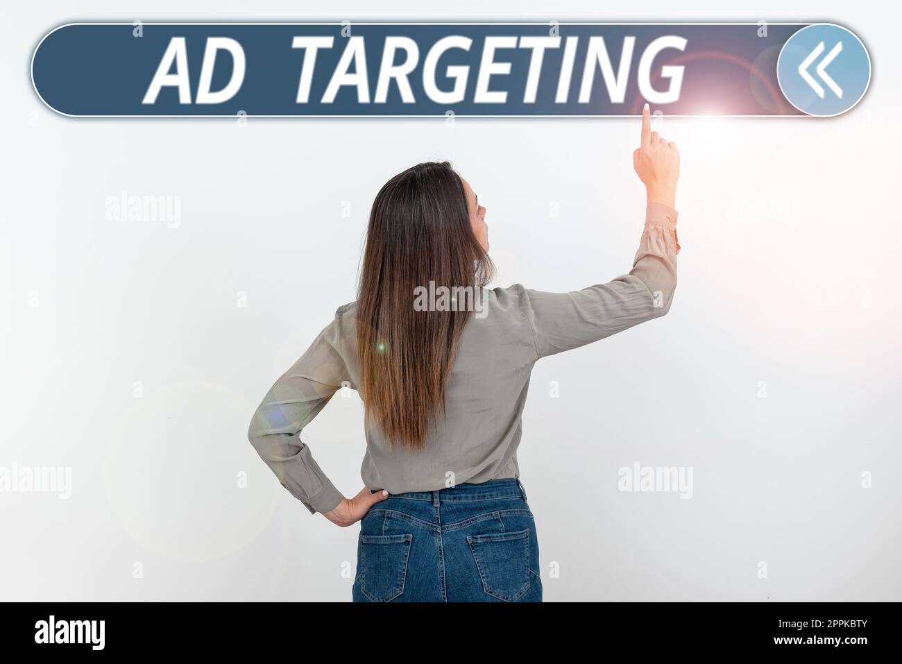 Konzeptionelle Anzeige von Werbezielen. Konzeptfotos richten sich an die empfänglichsten Zielgruppen mit bestimmten Merkmalen Stockfoto