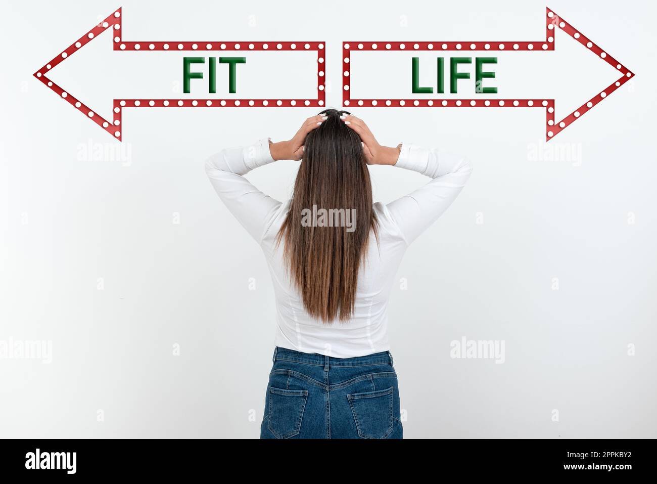 Textunterschrift Presenting Fit Life. Geschäftsansatz ein gesundes Gewicht mit Diät und Bewegung gesundes Leben zu halten Stockfoto