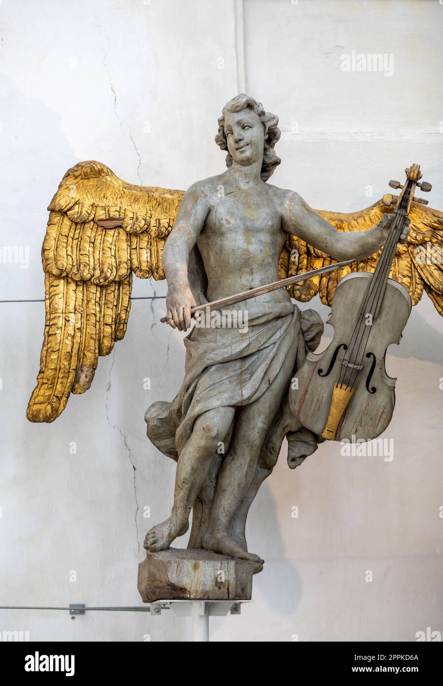 Barocke Skulpturen von David und Musikerengeln in der Marienbasilika in Danzig. Polen Stockfoto