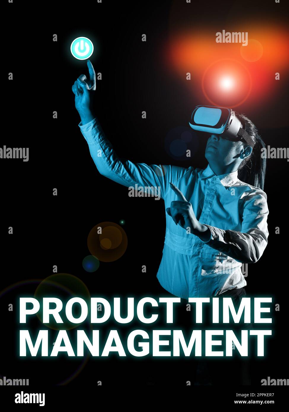Handschriftliches Schild Product Time Management. Konzept bedeutet Verfahren zur Messung der Eigenschaften oder Leistung von Produkten Stockfoto