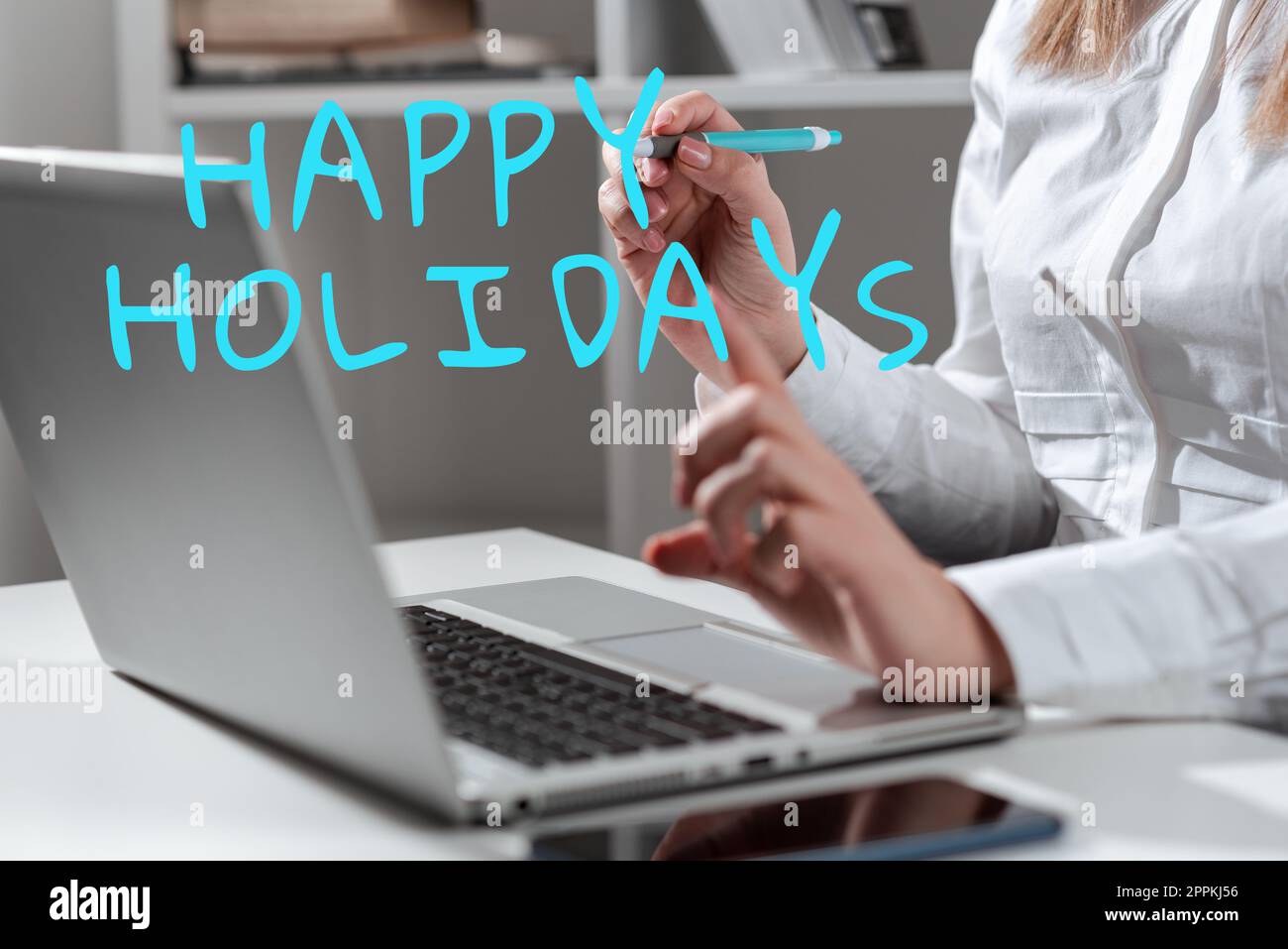 Konzeptionelle Darstellung Happy Holidays. Geschäftskonzept Einhaltung der Weihnachtsstimmung von einer Woche Stockfoto