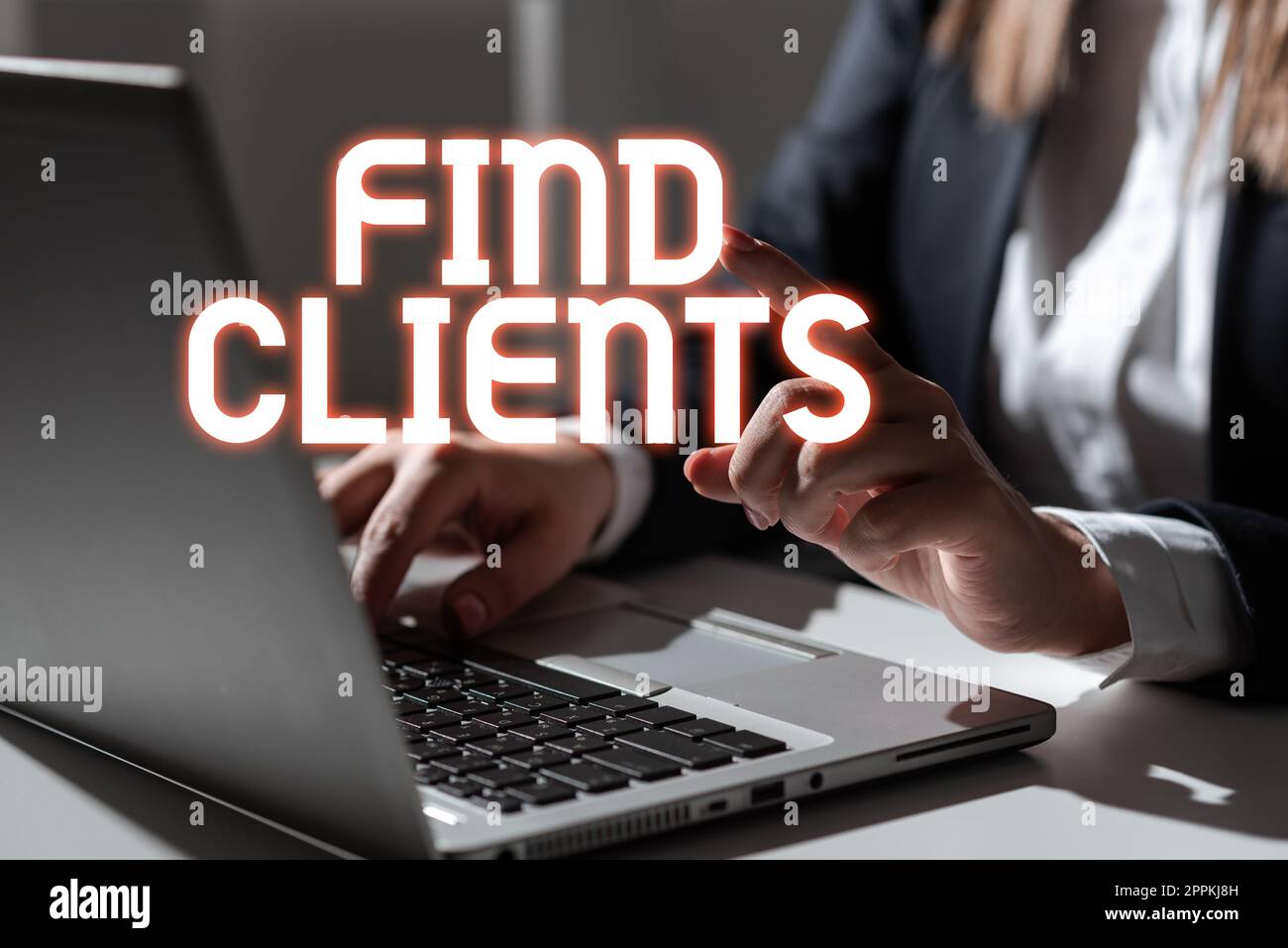 Konzeptionelle Beschriftung Kunden suchen. Geschäftskonzept Suche nach potenziellen Kunden, um Ihnen Waren oder Dienstleistungen zu kaufen Stockfoto