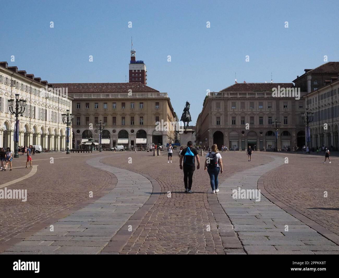 Piazza San Carlo in Turin Stockfoto