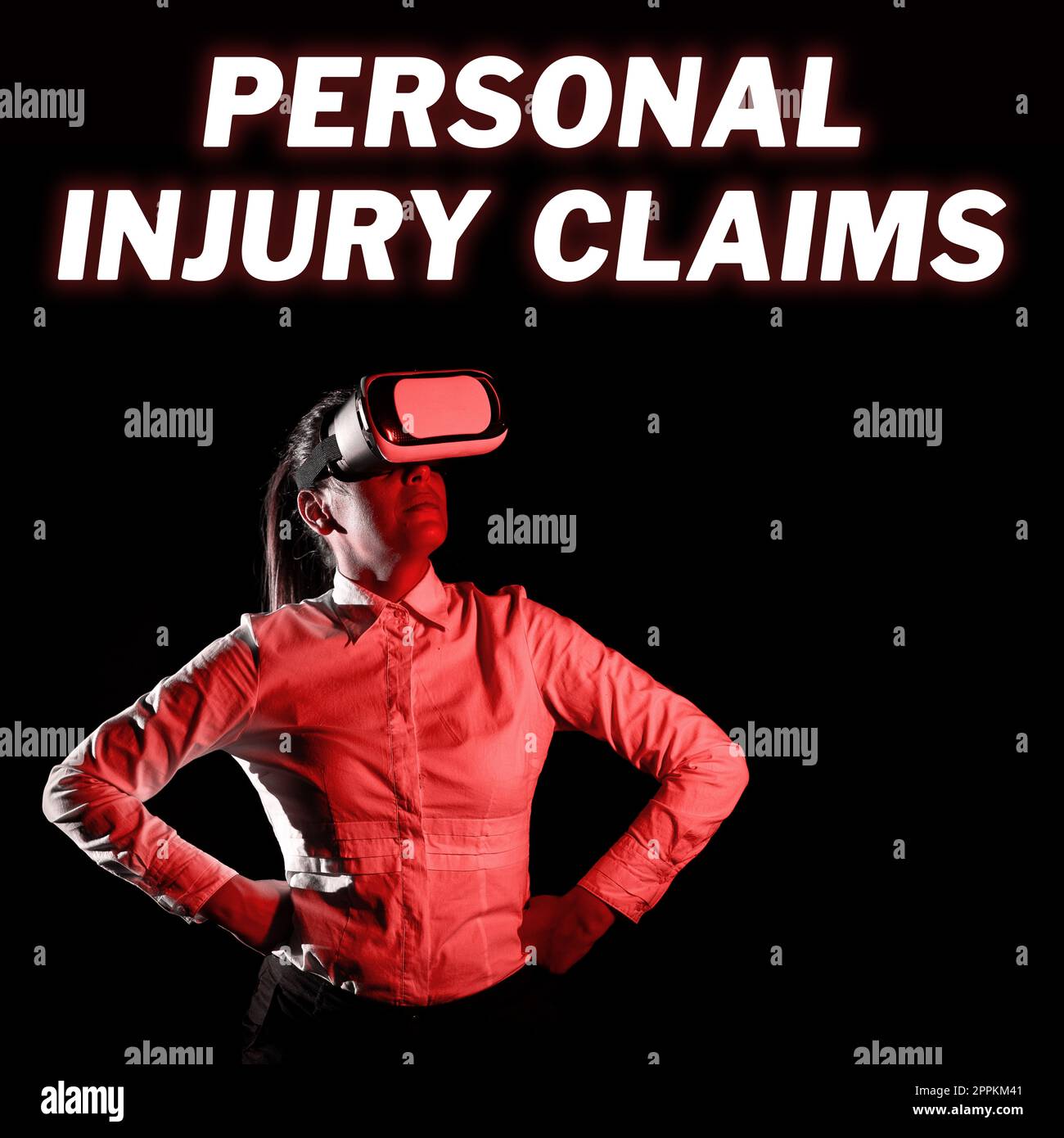 Begrifflicher Titel Persönliche Verletzungsansprüche. Konzept bedeutet Verletzung oder Verletzung im Arbeitsumfeld Stockfoto