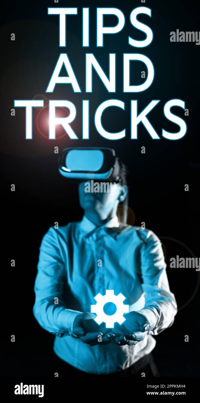 Konzeptionelle Darstellung Tipps und Tricks. Konzept bedeutet hilfreiche Ratschläge, die bestimmte Aktionen einfacher machen Stockfoto