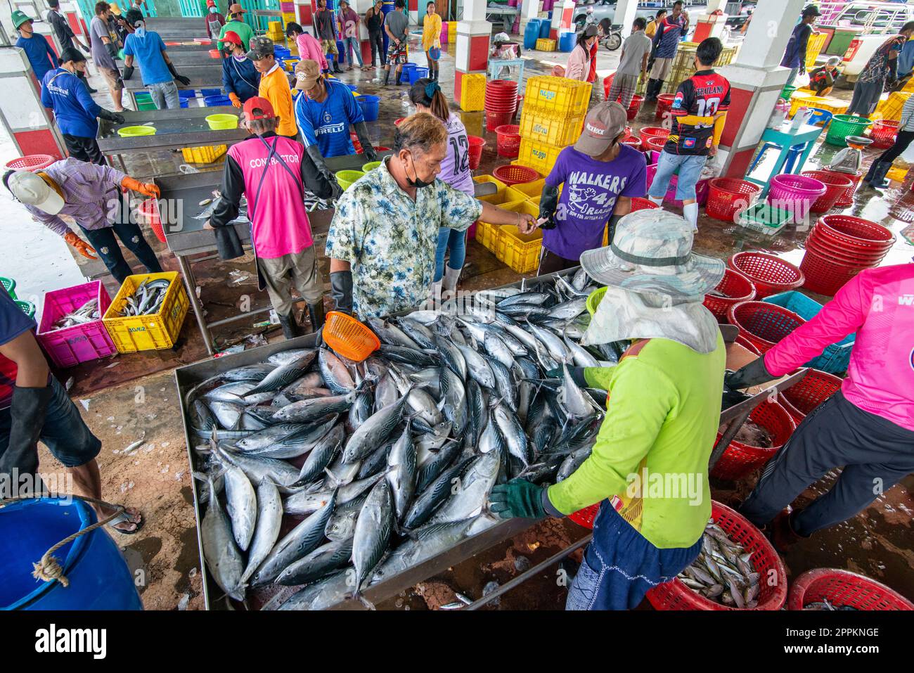 THAILAND PRACHUAP HUA HIN PAK NAM PRAN FISCHERDORF Stockfoto