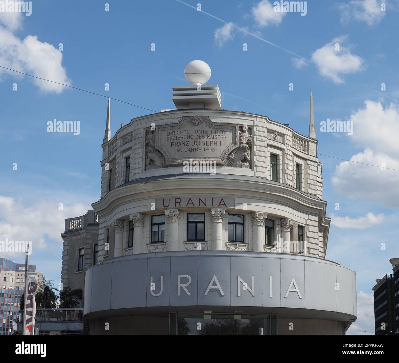 Urania Observatorium in Wien Stockfoto