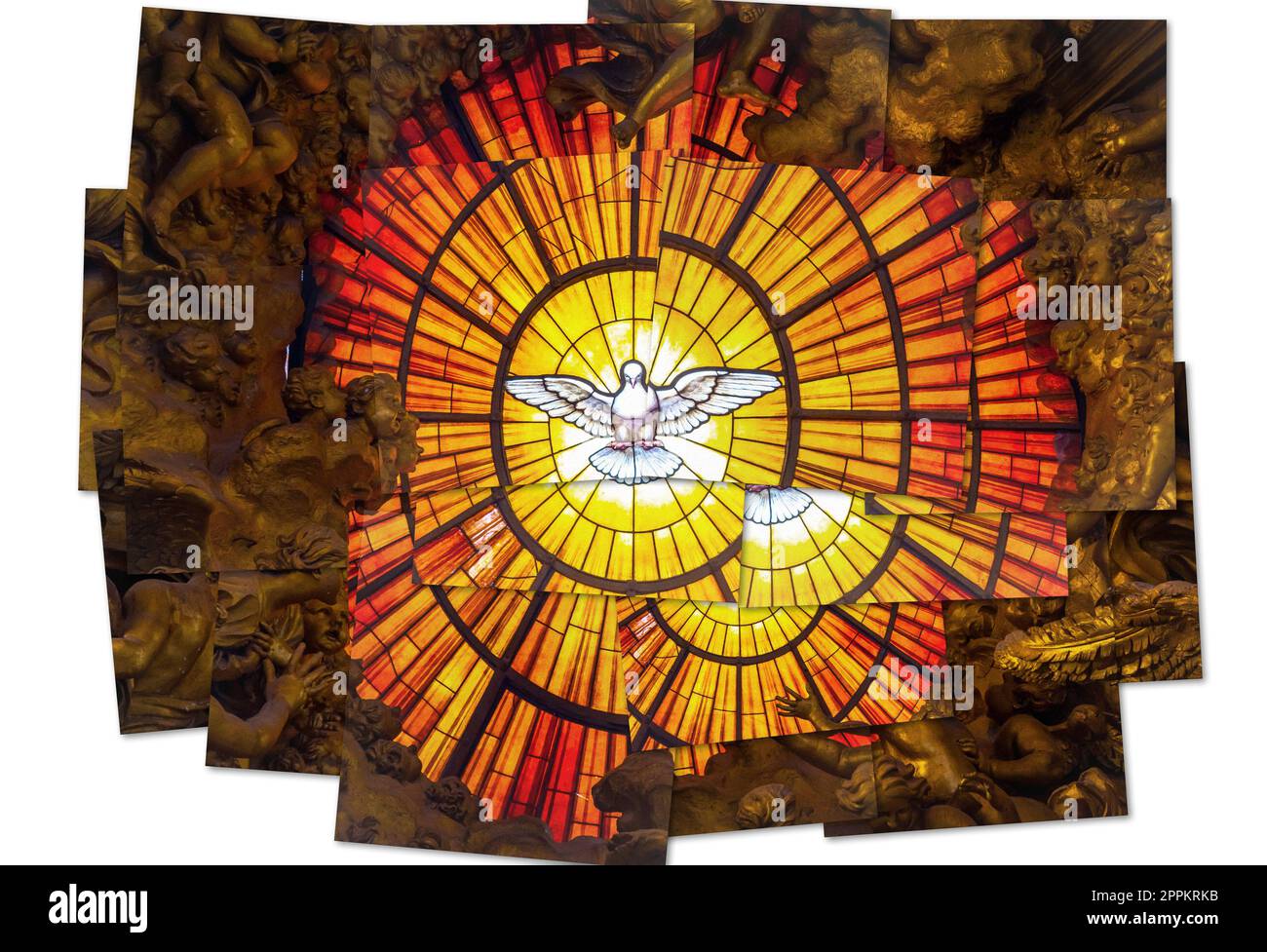 Heiliger Geist Symbol des Friedens, der Liebe und der Hoffnung. Konzept für Christentum, gott, Himmel. Stockfoto